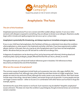 Anaphylaxis - the Facts