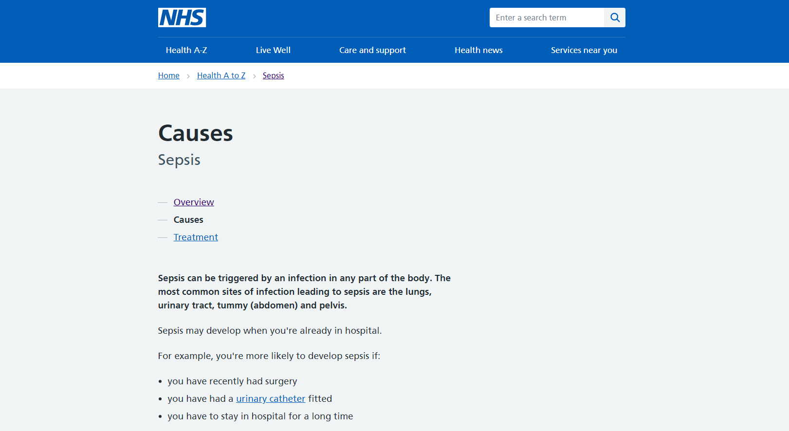 Causes of Sepsis